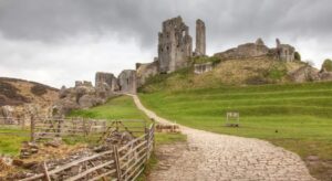 Trabajos de conservación en el castillo de Corfe, en Dorset.