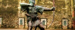 Figura de bronce de Robin Hood de 2.1 m de altura.